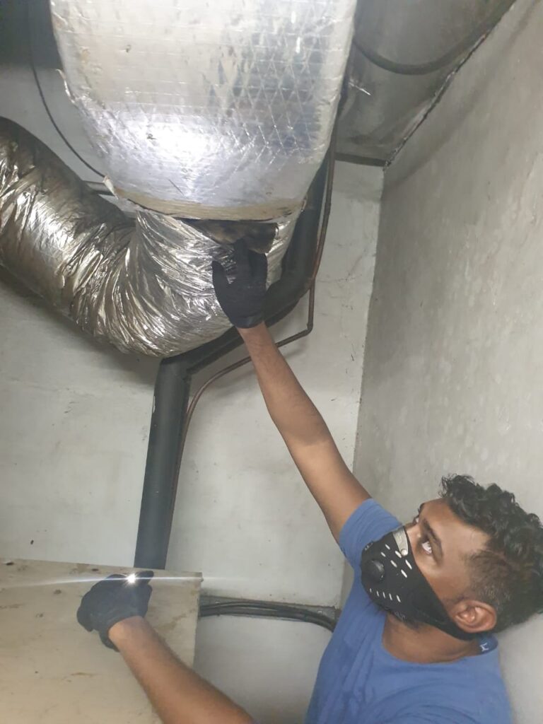 C-MIST duct inspection by EDL technician